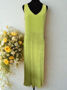 Silver & Lime Green Cocktail Sequin Dress - Stretch